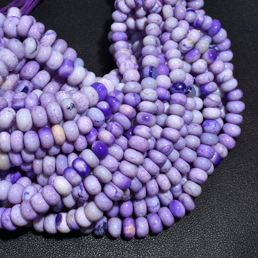 Ethereal Purple Opal Smooth Rondelle Gemstone Beads – 16 Inch Strand Wholesale For Beading & Crafts