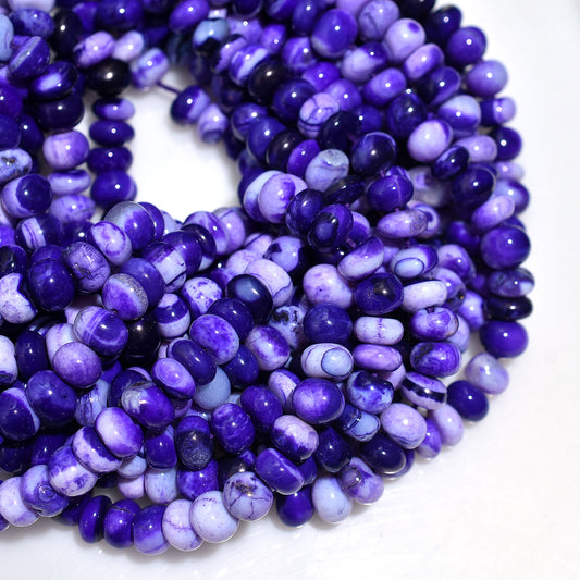 Wholesale Purple Opal Smooth Rondelle Gemstone Beads – 16 Inch Strand For Craft & Jewelry