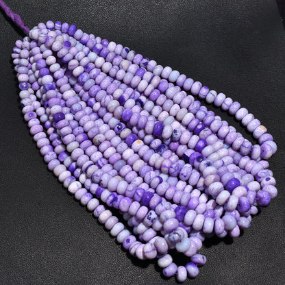 Ethereal Purple Opal Smooth Rondelle Gemstone Beads – 16 Inch Strand Wholesale For Beading & Crafts