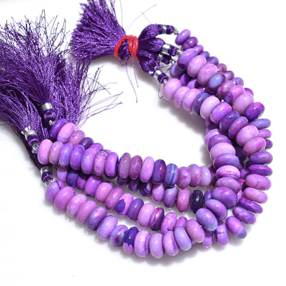 Attractive Purple Opal Rondelle Beads – Smooth Gemstone Strand for Jewelry Making