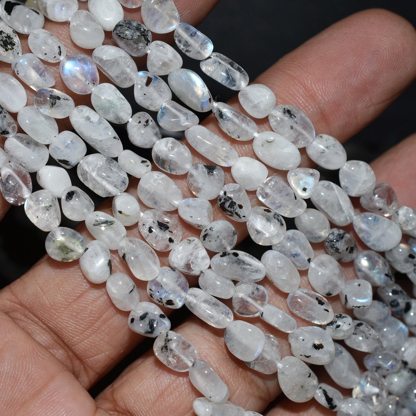 Luminous Rainbow Moonstone Smooth Nuggets Beads – Wholesale Natural Gemstone Strand For Jewelry Makers