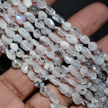 Luminous Rainbow Moonstone Smooth Nuggets Beads – Wholesale Natural Gemstone Strand For Jewelry Makers