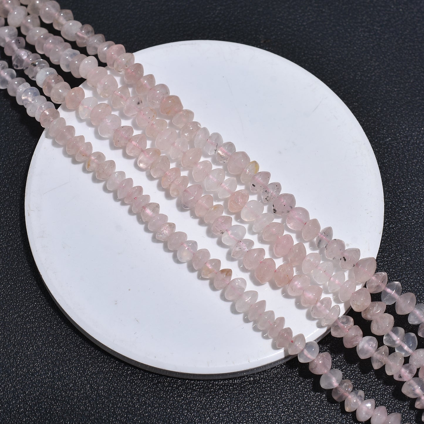 Soft Pink Rose Quartz Button Beads – 12.5 Inch Wholesale Gemstone Strand For Jewelry Designers & Crafters