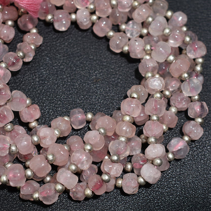 Charming Rose Quartz Beads – Watermelon Carving Gemstone Wholesale Strand For Beading & Crafts