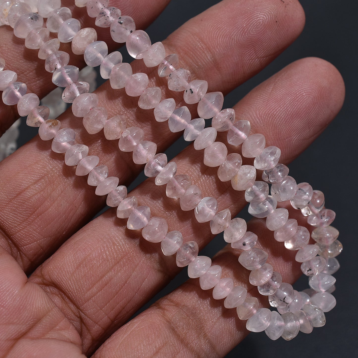 Soft Pink Rose Quartz Button Beads – 12.5 Inch Wholesale Gemstone Strand For Jewelry Designers & Crafters
