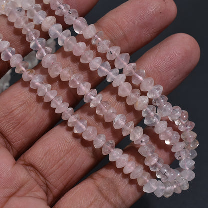 Soft Pink Rose Quartz Button Beads – 12.5 Inch Wholesale Gemstone Strand For Jewelry Designers & Crafters