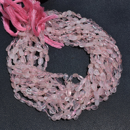 Blush Radiance Rose Quartz Nuggets Beads – Natural Pink Gemstones for Jewelry