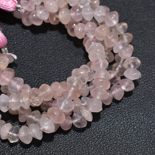 Natural Pink Rose Quartz Button Shaped Smooth Beads – 7 Inch Wholesale Gemstone Strand For Jewelry Makers