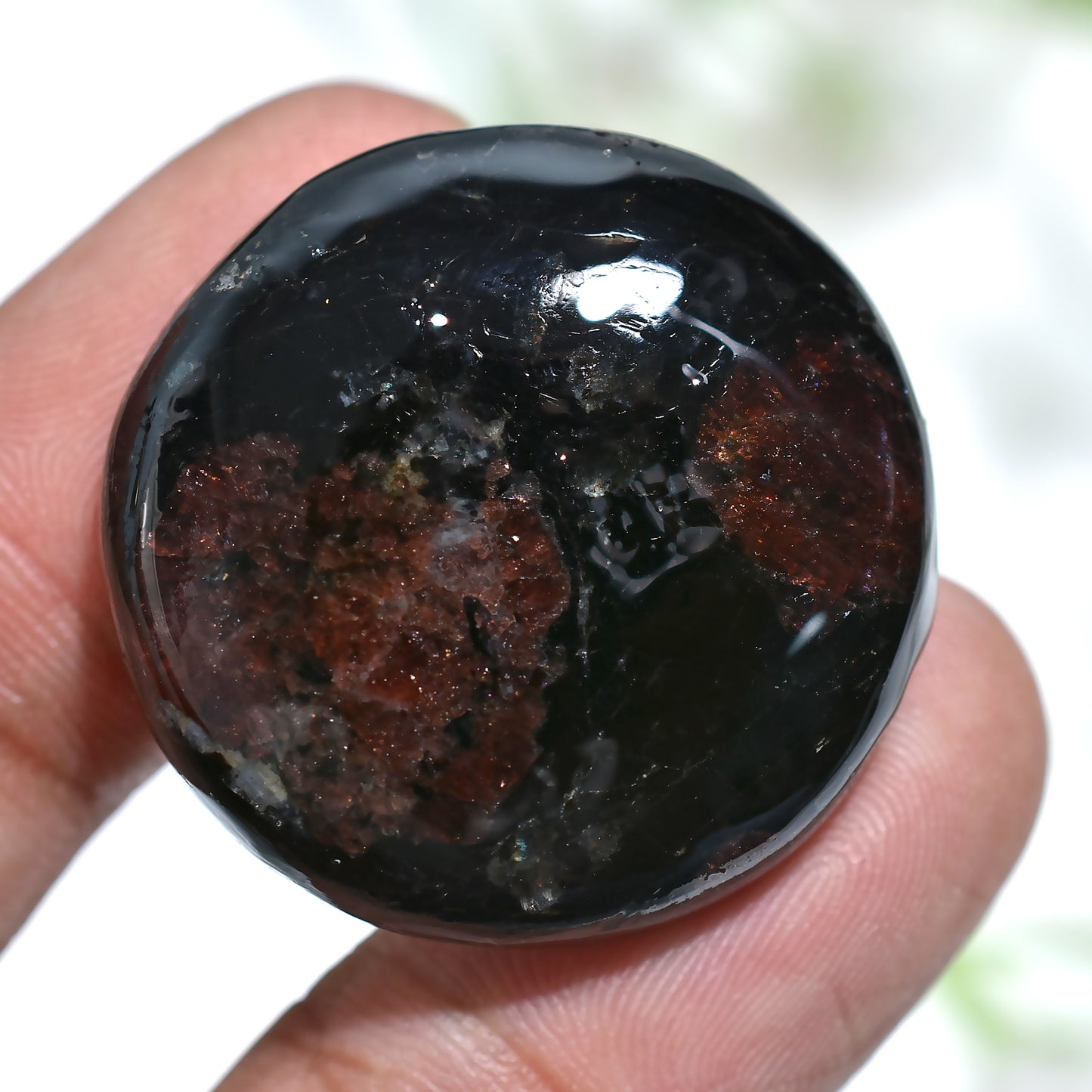 Exquisite Ruby Tourmaline Cabochon – Unique Speckled Gemstone for Elegant Designs(30x29x5mm,/68ct)