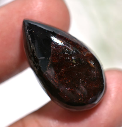 Natural Ruby Tourmaline Cabochon – Wholesale Loose Gemstone for Designers (15x25x6mm,/33ct)