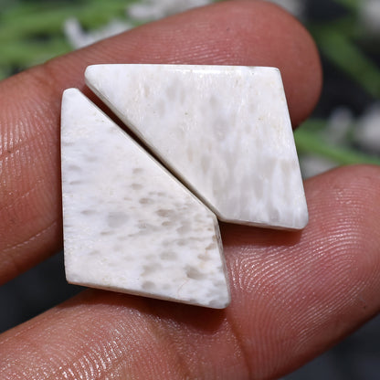 Enchanting White Scolecite Matched Pair – Wholesale Smooth Gemstone For Artisan Creations