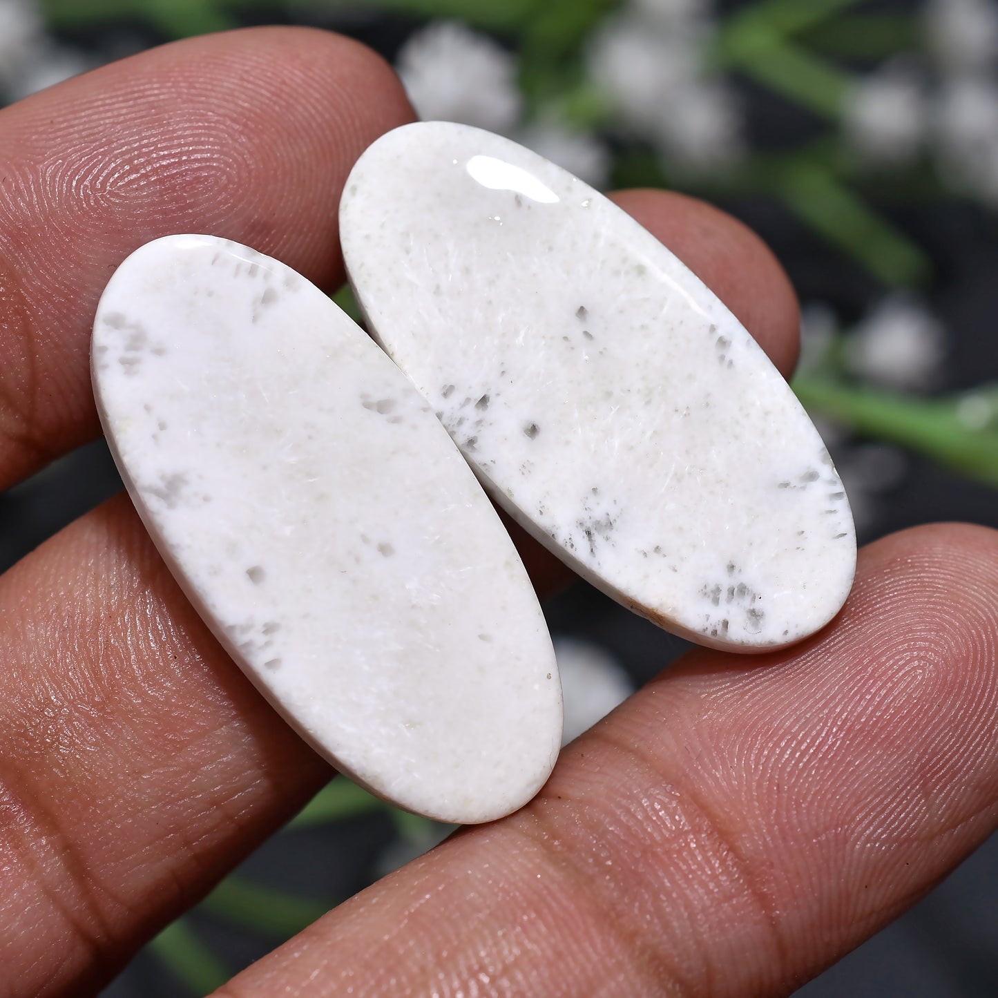 Natural Scolecite Matched Gemstone Pair – Perfect for Handmade Jewelry Creations