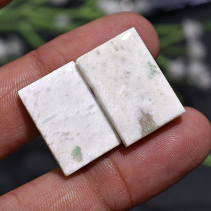 Elegant White Scolecite Gemstone Pair – Wholesale Smooth Stones For Earrings