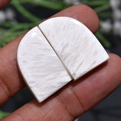 Beautiful White Scolecite Earrings Pair – Wholesale Polished Gemstone For Earrings