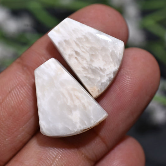 Wholesale White Scolecite Gemstone Pair – Fancy Cut Crystals for Jewelry