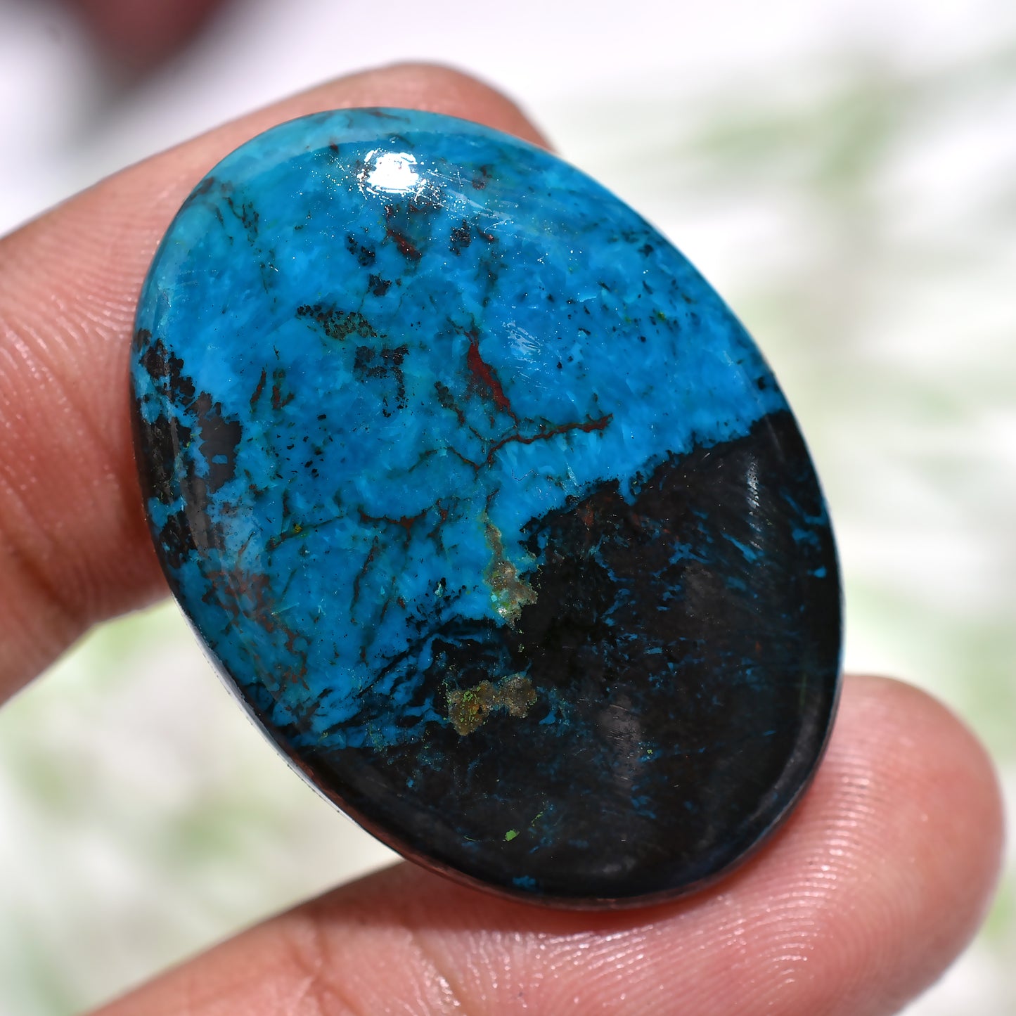 Healing Blue Shattuckite Cabochon – Oval Cut Natural Gem for Pendant Making