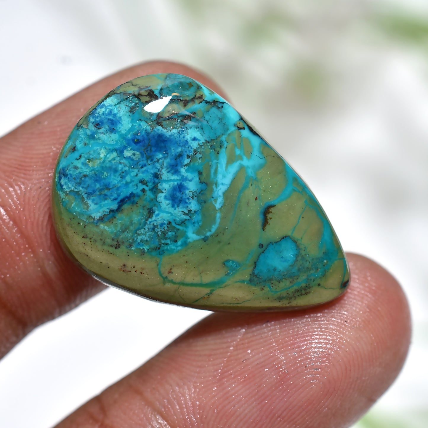 Natural Blue Shattuckite Cabochon – Unique Stone for Custom Jewelry Projects