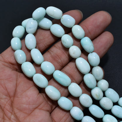 Smooth Sky Blue Opal Nugget Beads – 16 Inch Wholesale Gemstone Strand For Jewelry Making