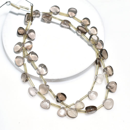Natural Smoky Quartz Smooth Pear Beads – Wholesale Gemstone Strand For Crafts & Jewelry
