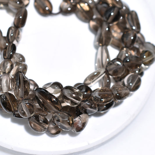 Glowing Smoky Quartz Smooth Nuggets Beads - Wholesale Gemstone Strand For Jewelry Designers