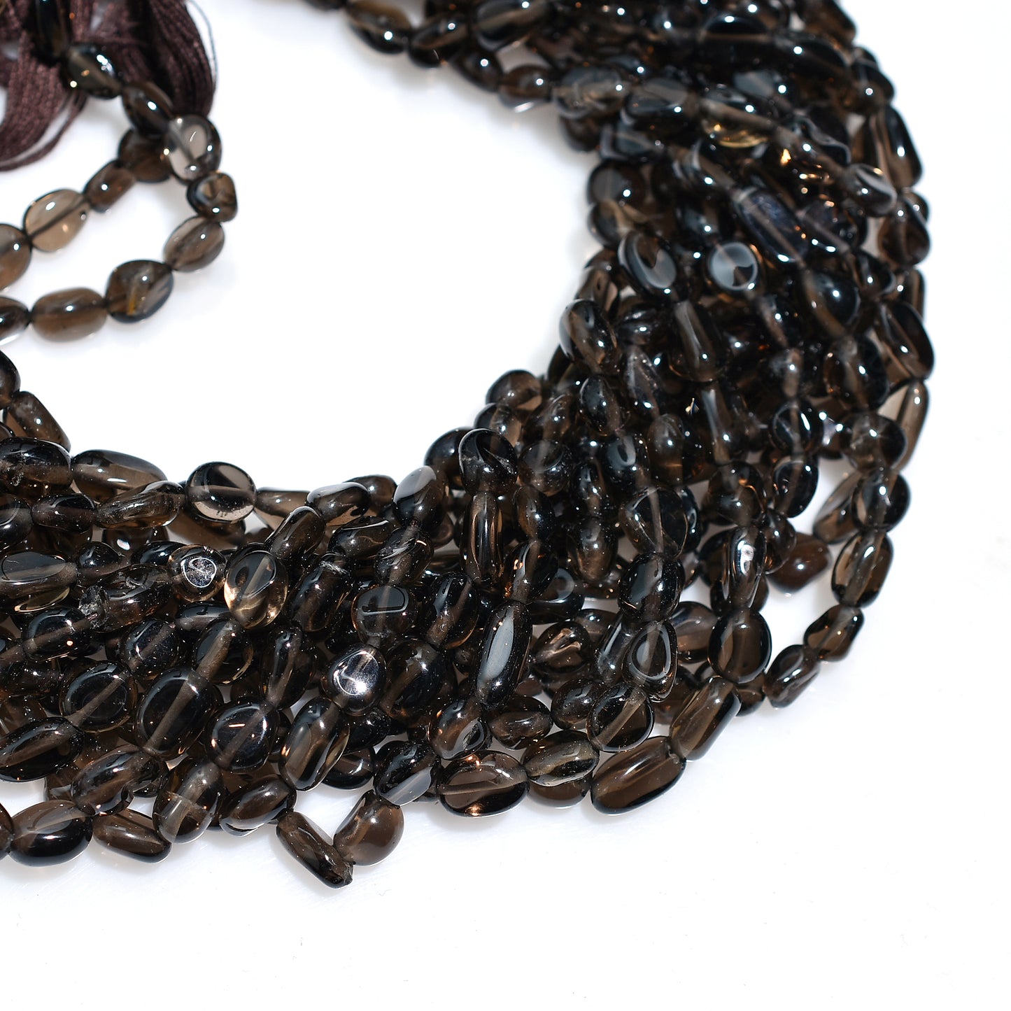 Warm Brown Smoky Quartz Smooth Nuggets Beads – Natural Gemstone Strand For Crafting