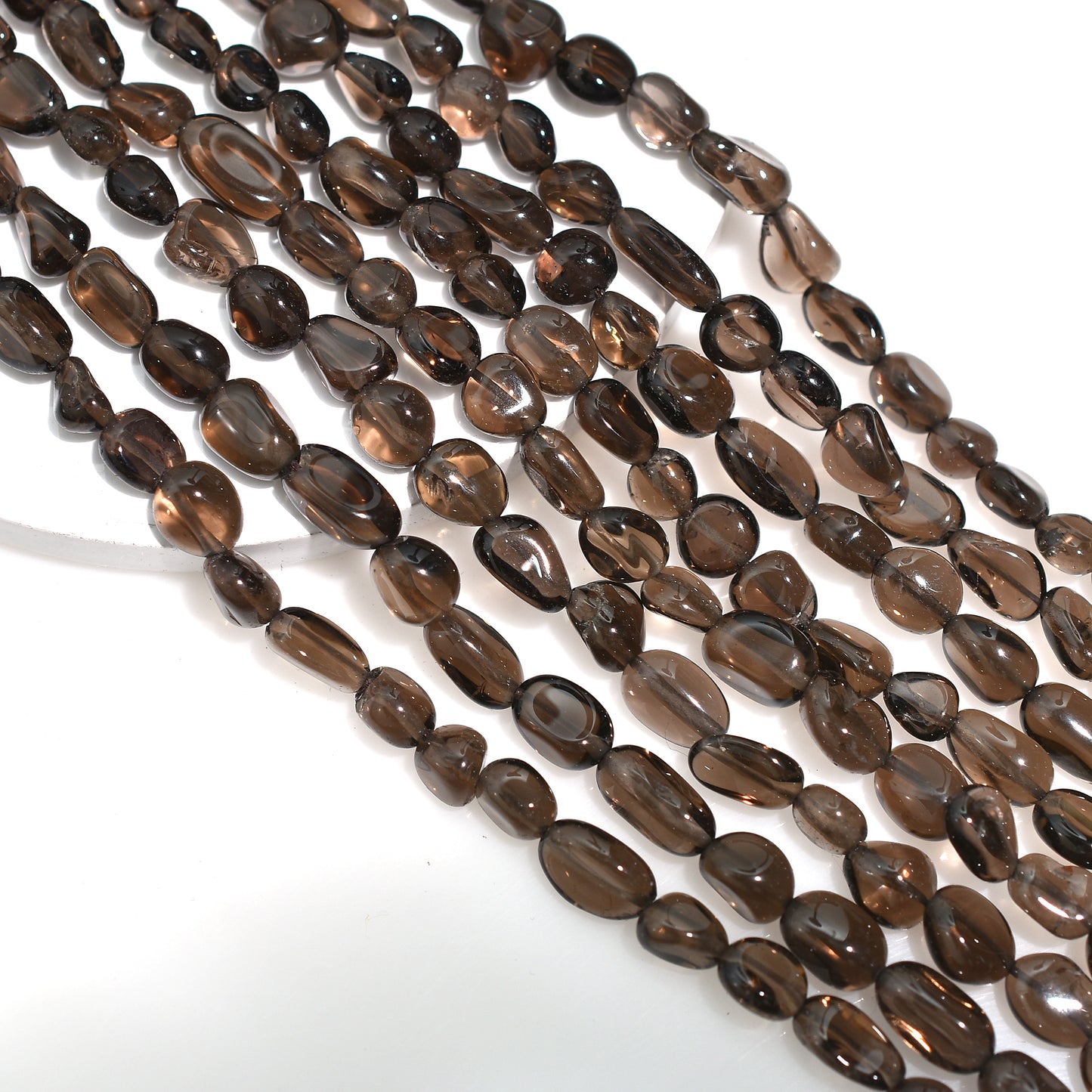 Warm Brown Smoky Quartz Smooth Nuggets Beads – Natural Gemstone Strand For Crafting