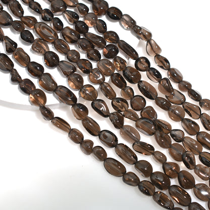 Warm Brown Smoky Quartz Smooth Nuggets Beads – Natural Gemstone Strand For Crafting