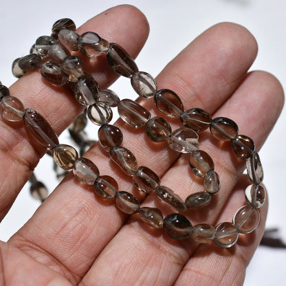 Glowing Smoky Quartz Smooth Nuggets Beads - Wholesale Gemstone Strand For Jewelry Designers