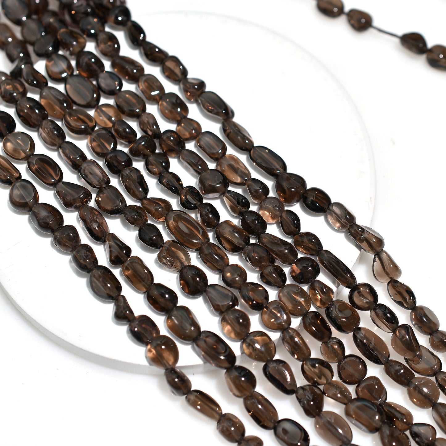 Warm Brown Smoky Quartz Smooth Nuggets Beads – Natural Gemstone Strand For Crafting
