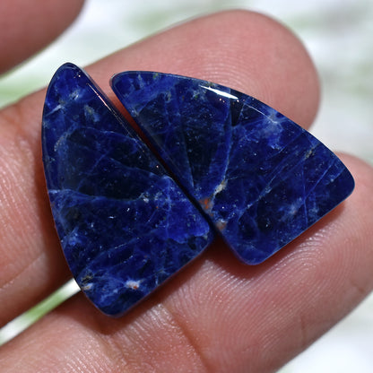 Dreamy Blue Sodalite Earrings Pair – Natural Matched Gemstone for Handcrafted Jewelry