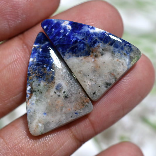 Exquisite Sodalite Stone Earrings Pair – Bold Blue Crystals for Custom Creations