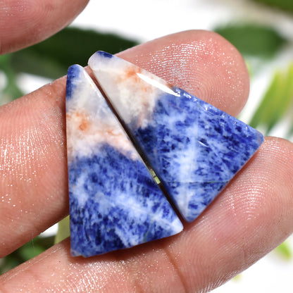 High Quality Blue Sodalite Pair Gemstone – Fancy Smooth Matched Pair for Earrings