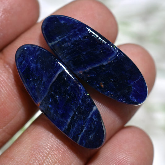 Ocean Blue Sodalite Pair – Natural Gemstones for Jewelry Projects