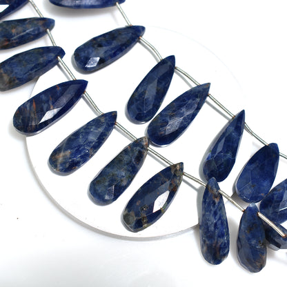 High-Quality Sodalite Teardrop Faceted Beads – Rich Blue Gemstones for Wholesale Jewelry