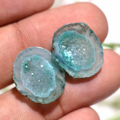 Shimmering Window Druzy Solar Quartz Pair Gemstone, Wholesale Loose Matched Earrings Set