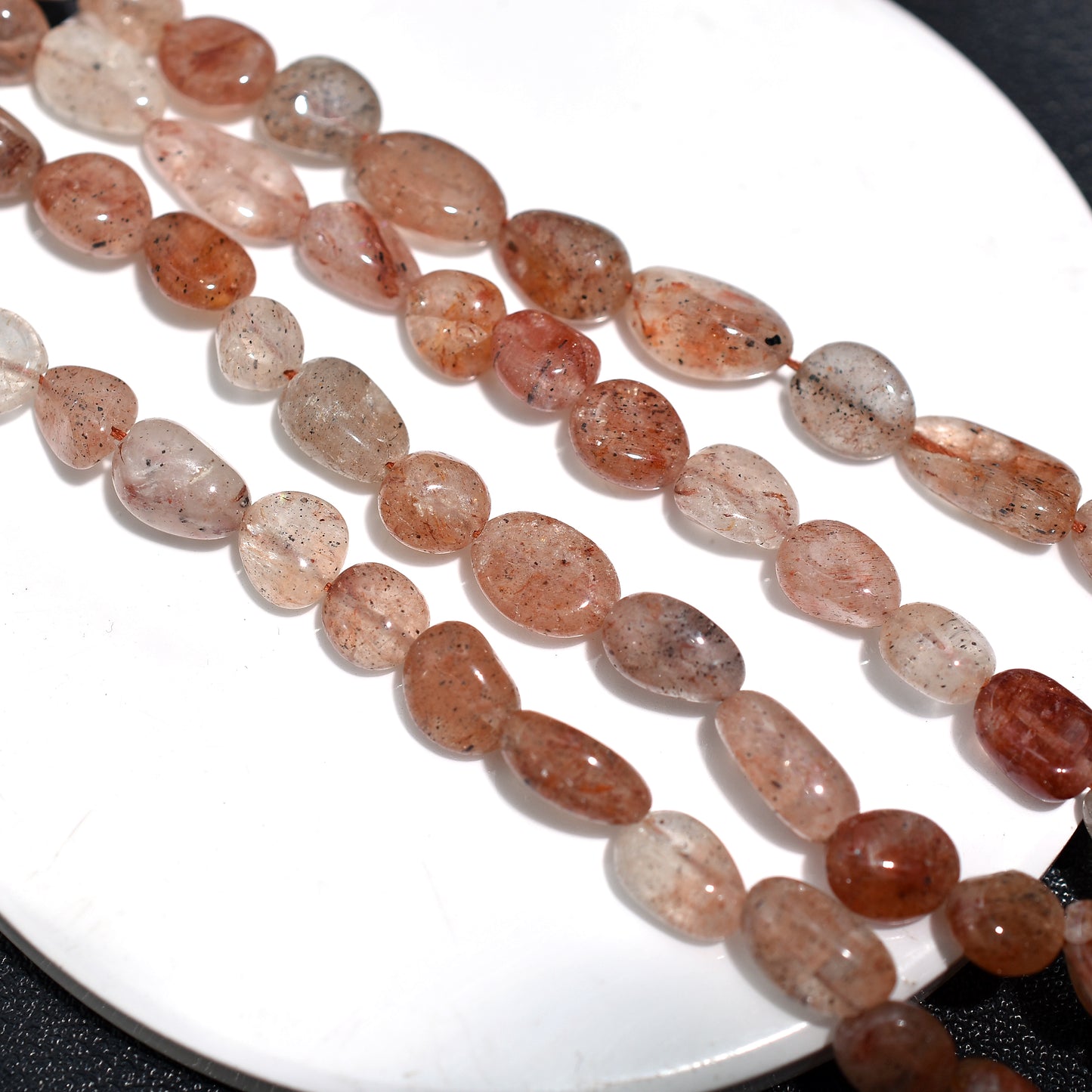Blushing Pink Strawberry Quartz Smooth Nuggets Beads – Wholesale Gemstone Strand For Jewelry Making
