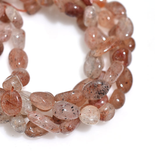 Blushing Pink Strawberry Quartz Smooth Nuggets Beads – Wholesale Gemstone Strand For Jewelry Making