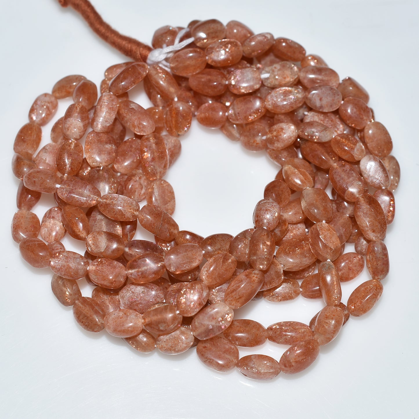 Golden Spark Sunstone Smooth Nuggets Gemstone Beads –  16 inches Wholesale Strand For DIY Jewelry