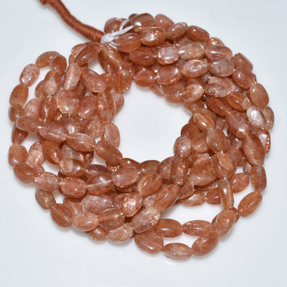 Golden Spark Sunstone Smooth Nuggets Gemstone Beads –  16 inches Wholesale Strand For DIY Jewelry