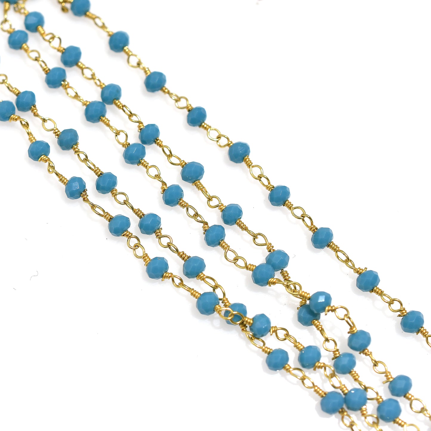 Spiritual Hydro Turquoise Rosary – Golden Plated Spiritual Prayer Necklace for Wholesaler Supply
