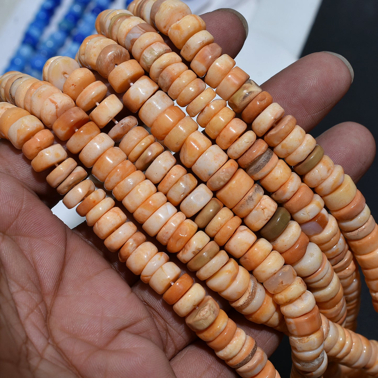 Wholesale Tyre Shape Orange Boulder Opal Beads – Unique Smooth Heishi Gemstones