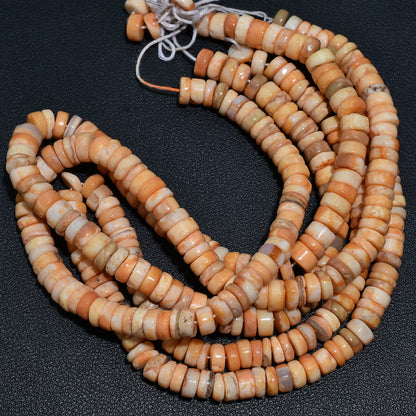 Wholesale Tyre Shape Orange Boulder Opal Beads – Unique Smooth Heishi Gemstones