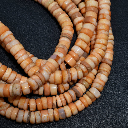 Wholesale Tyre Shape Orange Boulder Opal Beads – Unique Smooth Heishi Gemstones