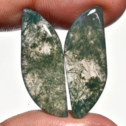 Natural Moss Agate Earring Pairs - Unique Gemstone
