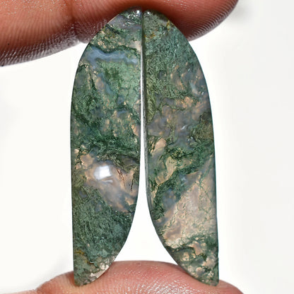 Natural Moss Agate Earring Pairs - Unique Gemstone