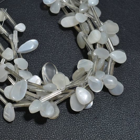 Delicate Off-White Moonstone Pear Beads– Soft Toned Gemstones for Wholesale Jewelry