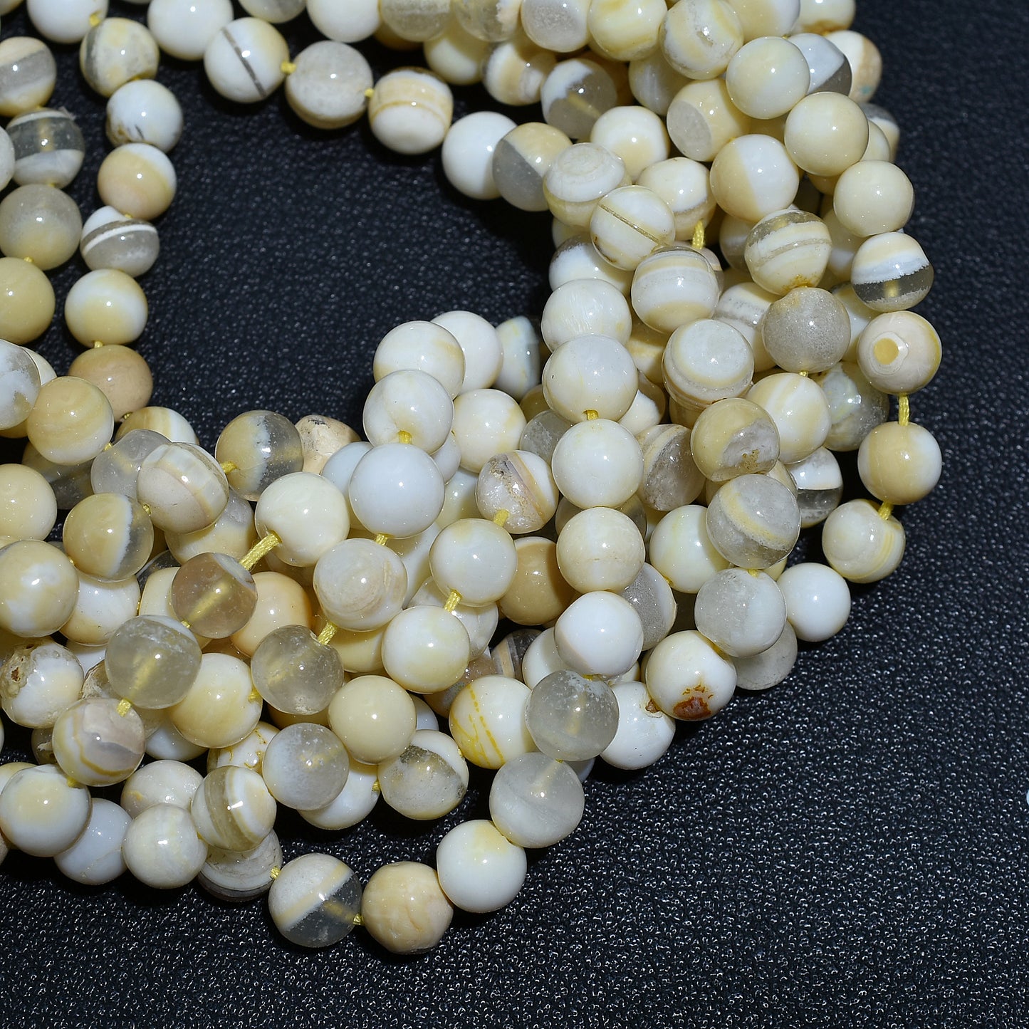 Smooth Yellow Boulder Opal Round Gemstones – Rustic Beads for Wholesale Jewelry