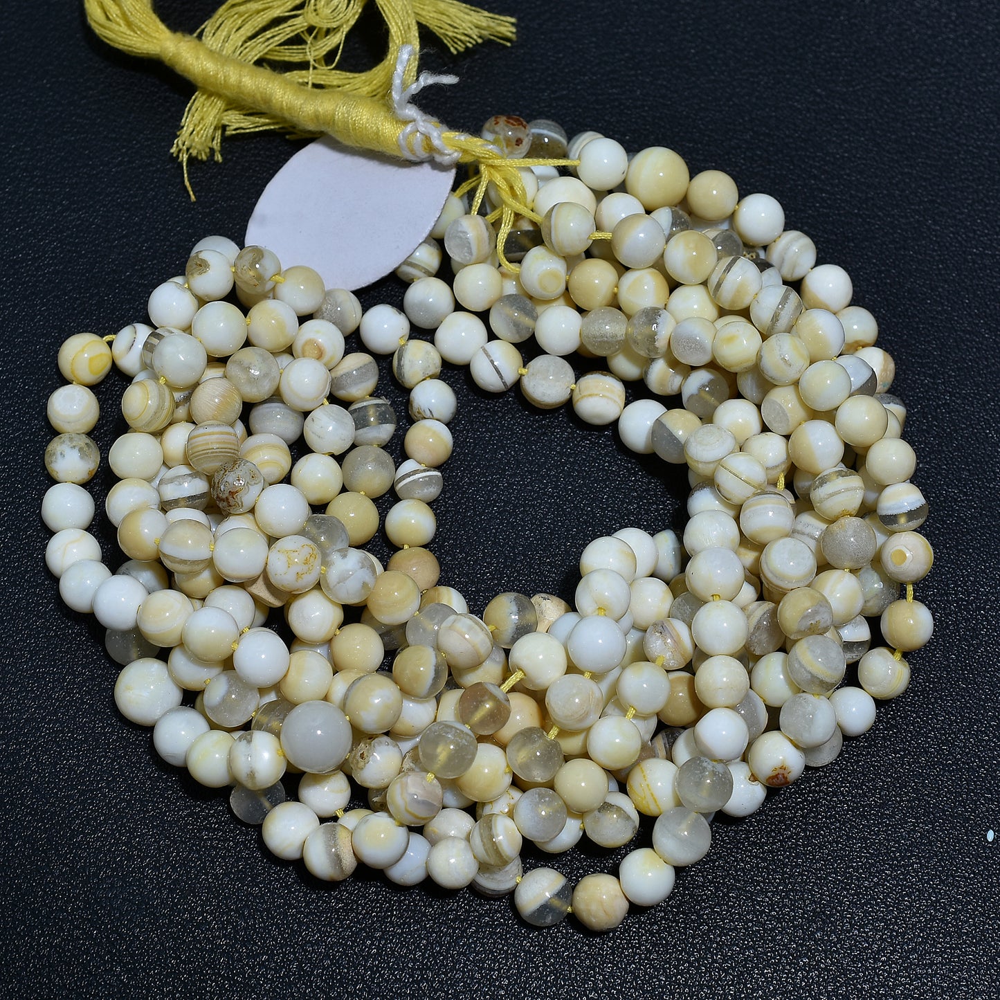 Smooth Yellow Boulder Opal Round Gemstones – Rustic Beads for Wholesale Jewelry
