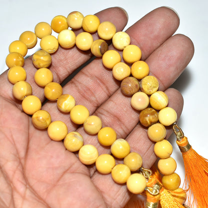 Natural Yellow Opal Beads – Warm Golden Gemstone Strand for Jewelry Making