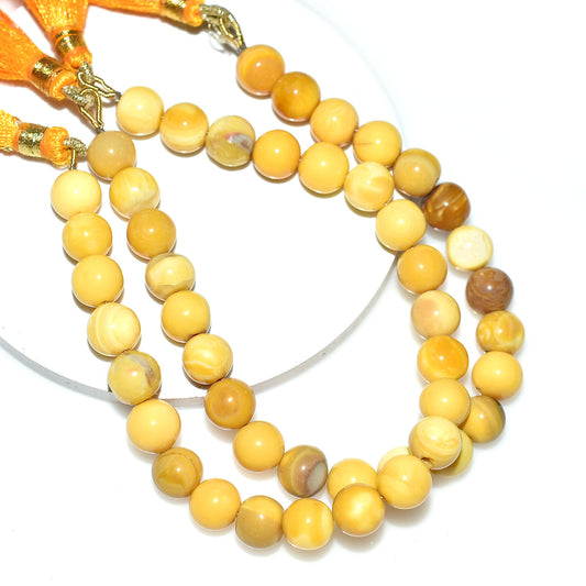 Natural Yellow Opal Beads – Warm Golden Gemstone Strand for Jewelry Making